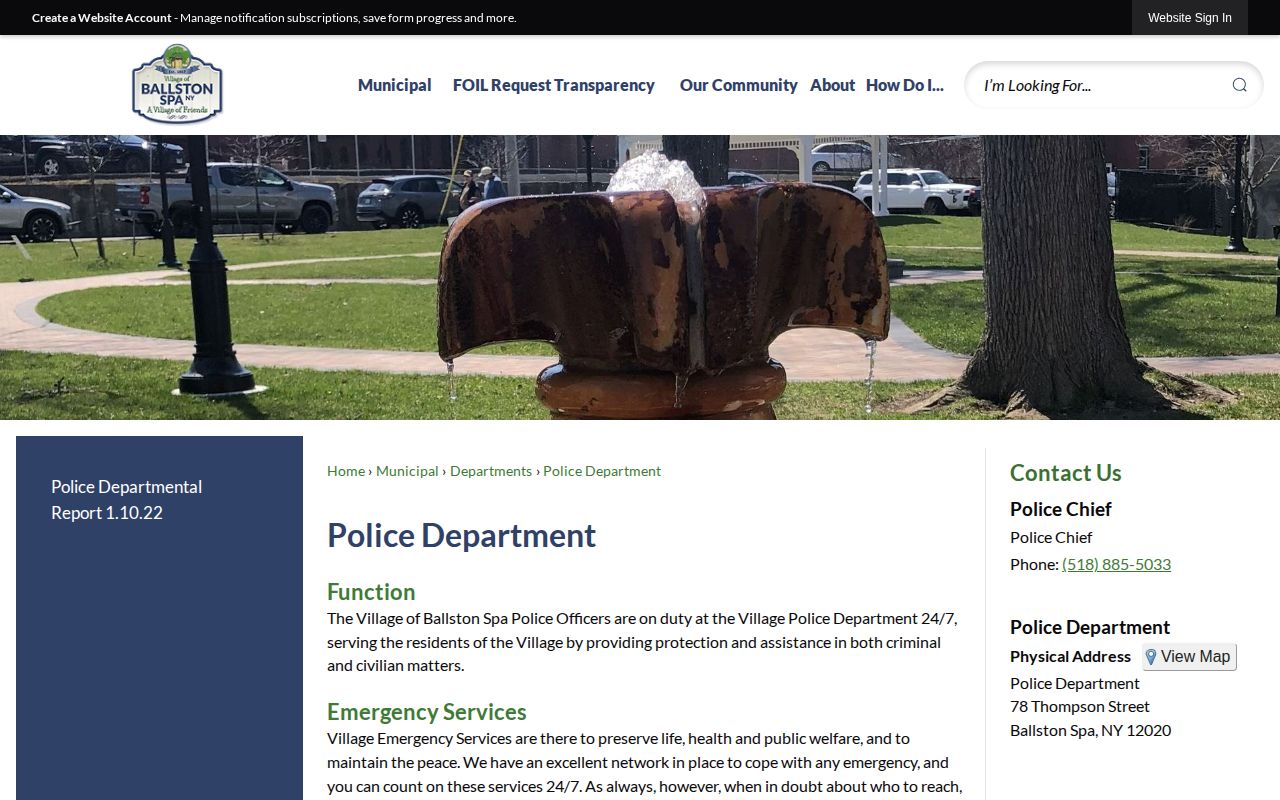 Ballston Spa Village Police arrest-record source