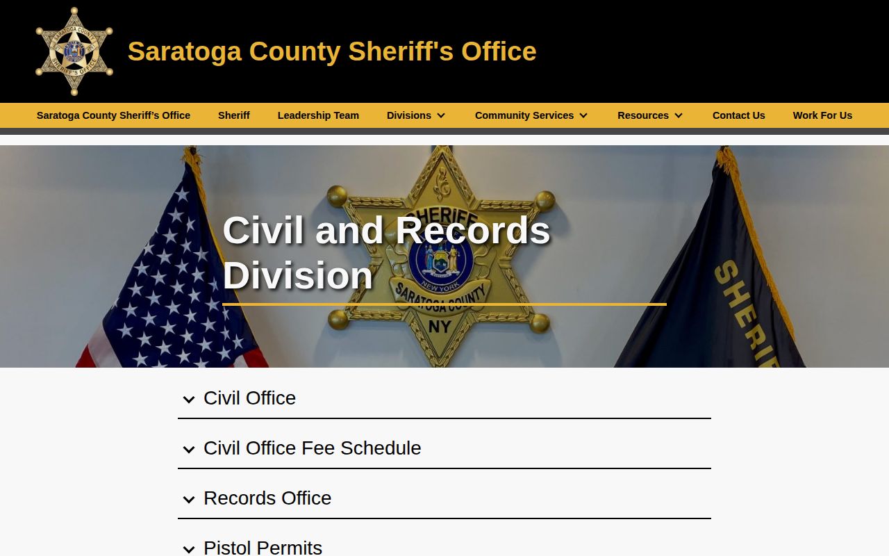 Saratoga County Sheriff records information for booking records